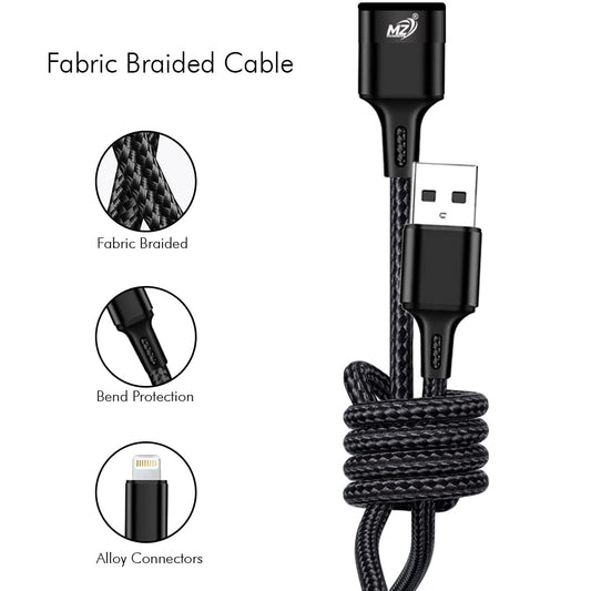 3-in-1 Cable 1.2 m 1121 (Compatible with Android, IOS, Black, One Cable)