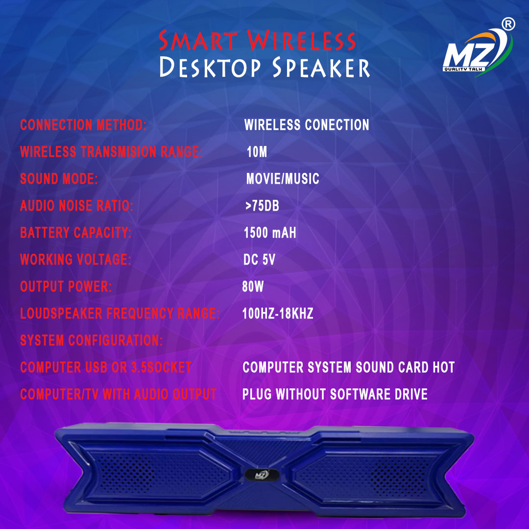 MZ-X BAR Bluetooth Sound Bar- Immersive Audio, Sleek Design