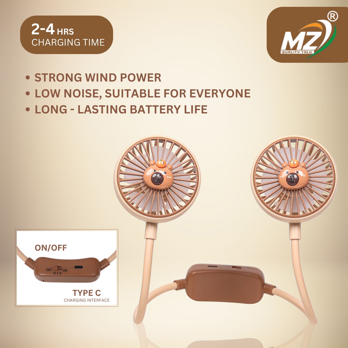 Rechargeable USB Neck Fan
