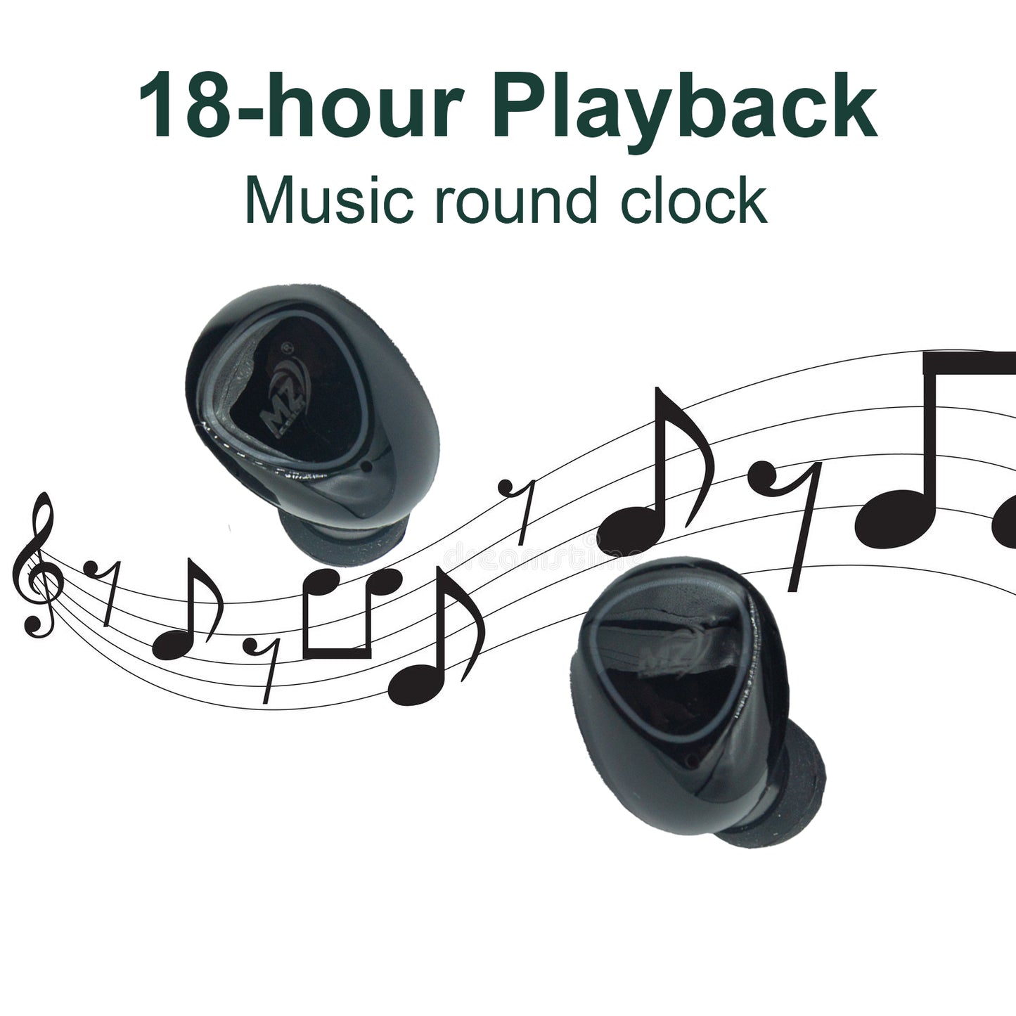 mz m10 Earbuds with 30H of Playtime, Low Latency, Quad Mic