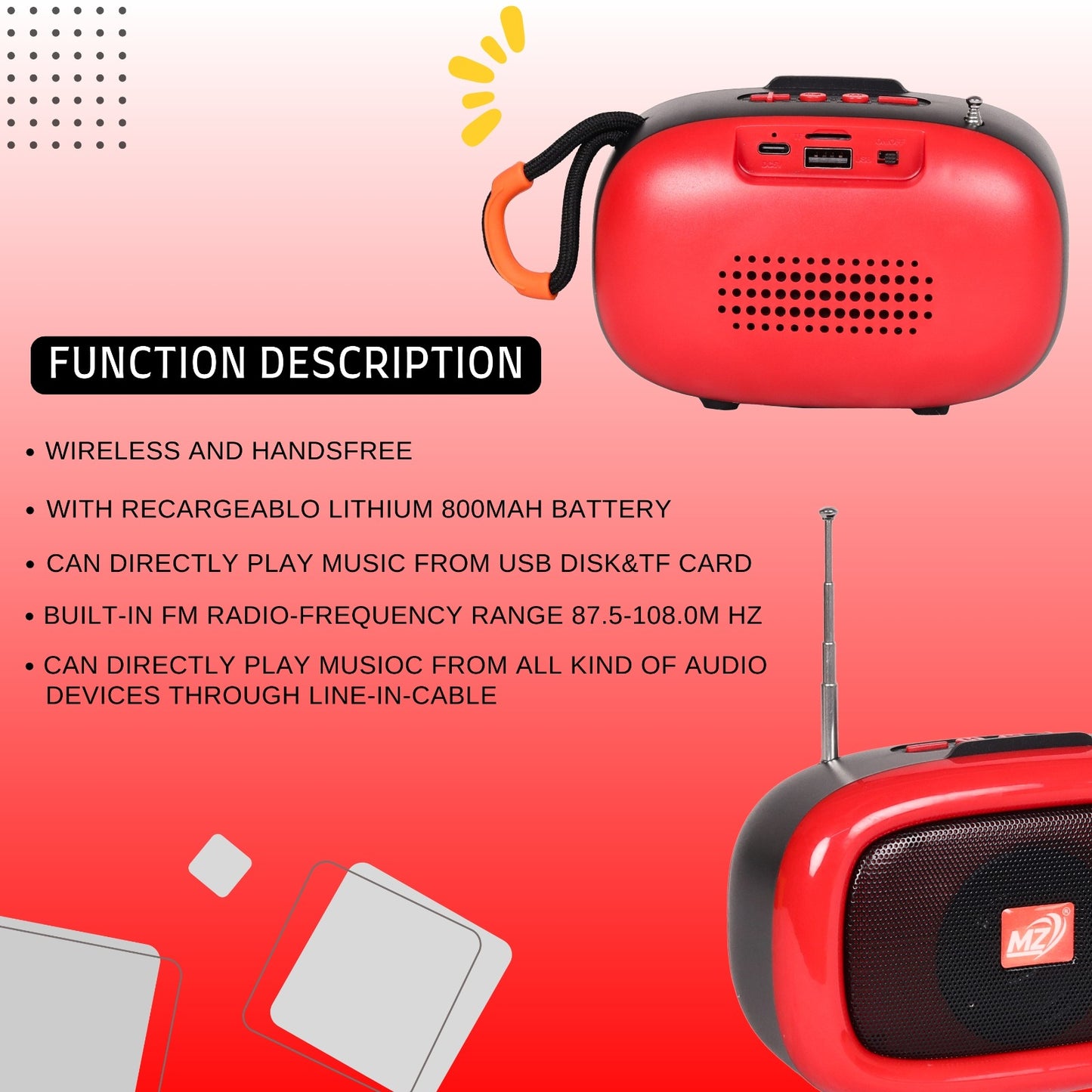 MZ M32 Mini Boom Bluetooth Speaker – Big Sound, Small Size!