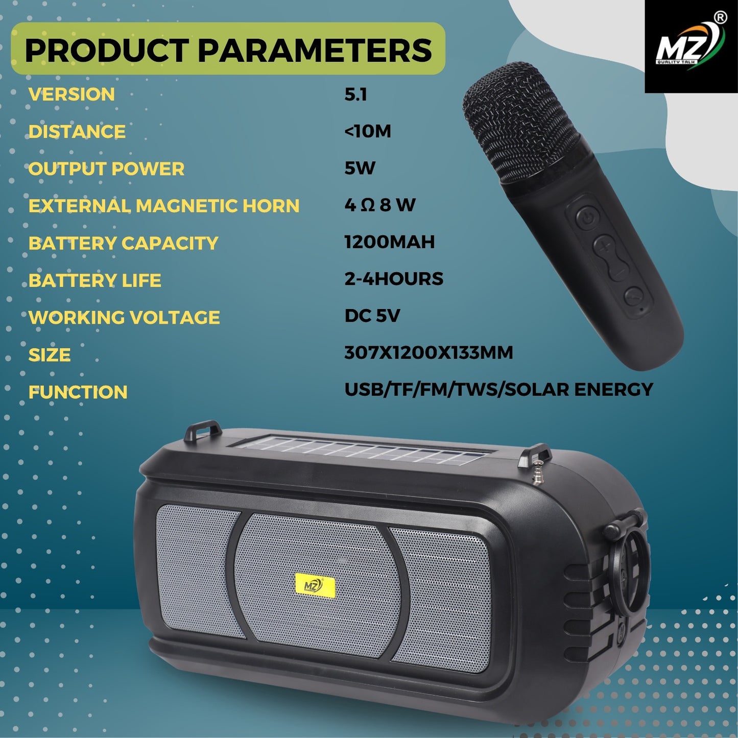Compact Mic with Built-In Speaker – Portable & Powerful Sound