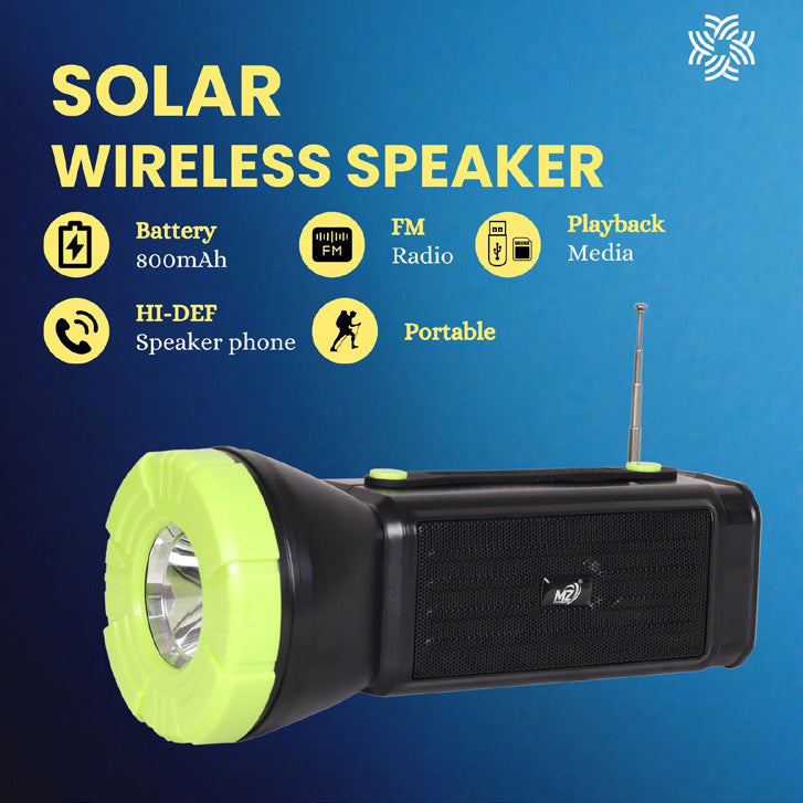 Solar Wireless Bluetooth Speaker – Eco-Friendly, Portable & Powerful