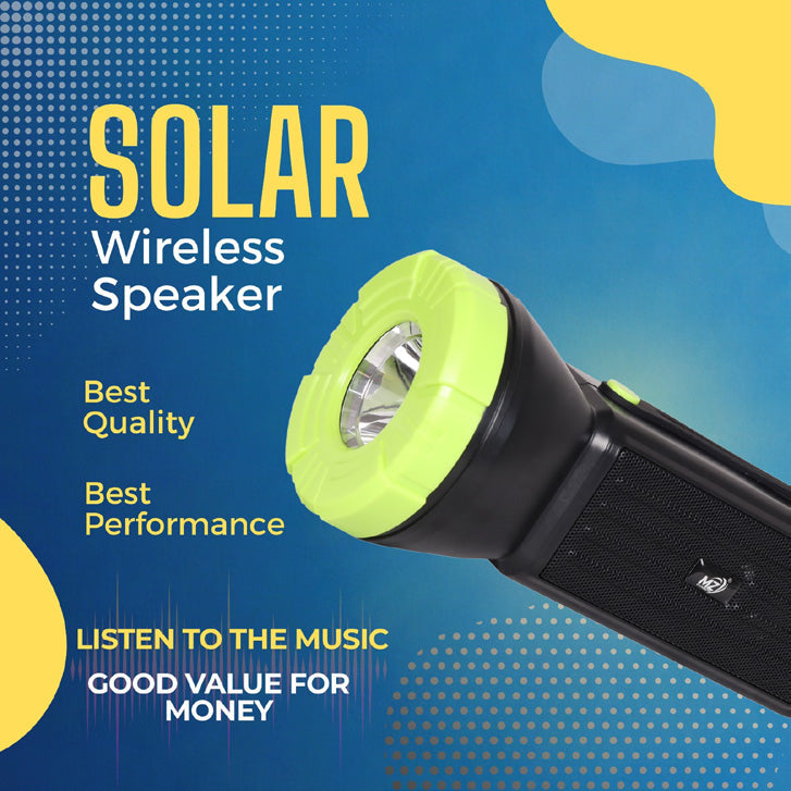 Solar Wireless Bluetooth Speaker – Eco-Friendly, Portable & Powerful