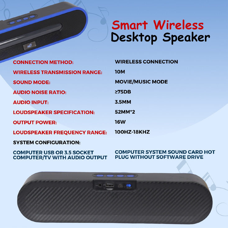 Round Soundbar Bluetooth Speaker – 360° Sound, Sleek Design