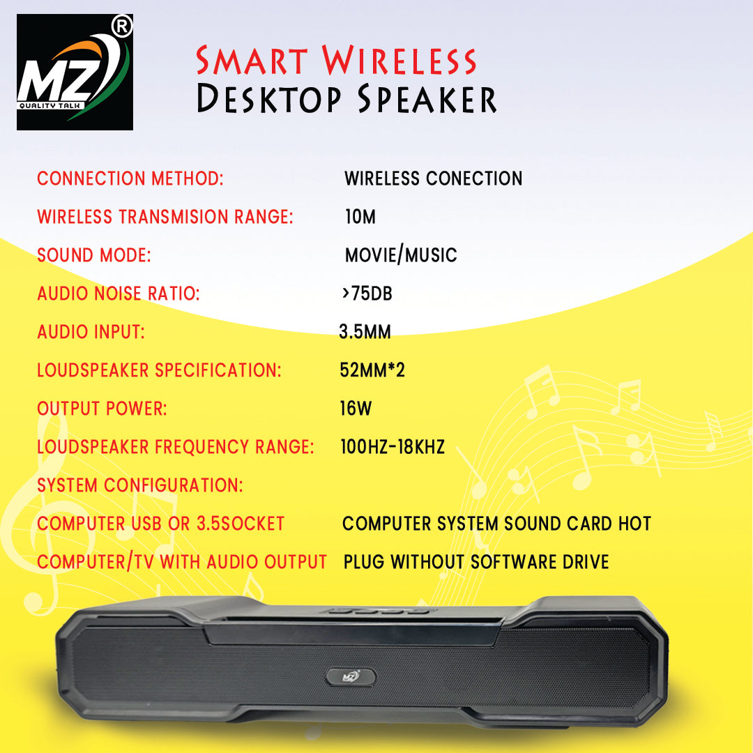 MZ Blaze Bluetooth Sound Bar – Immersive Audio, Sleek Design