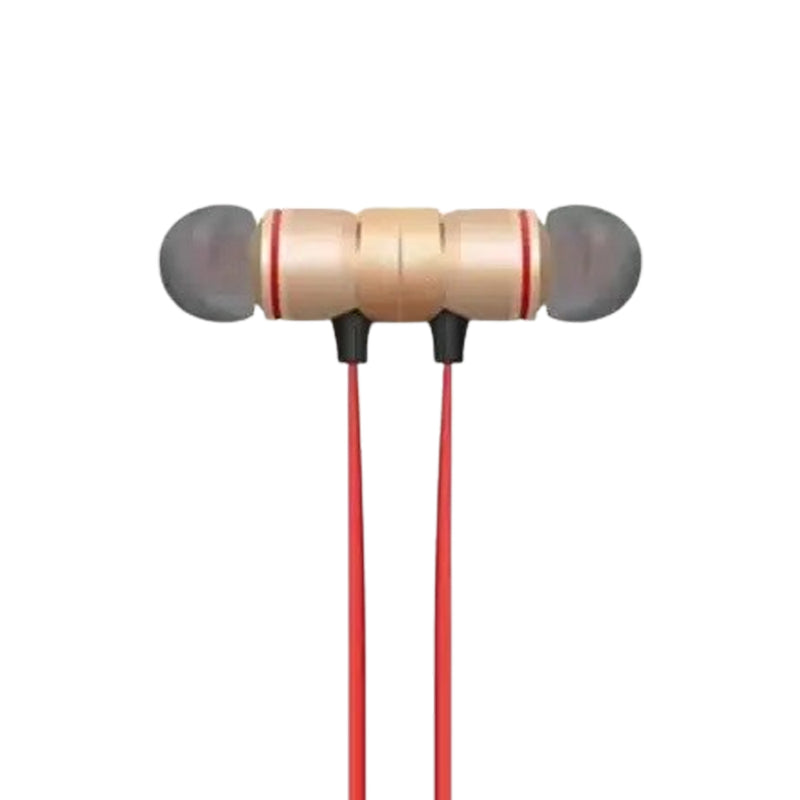 MZ gold Magnet Wireless Bluetooth Headphones, Headset with Mic and Sound Button Earphone