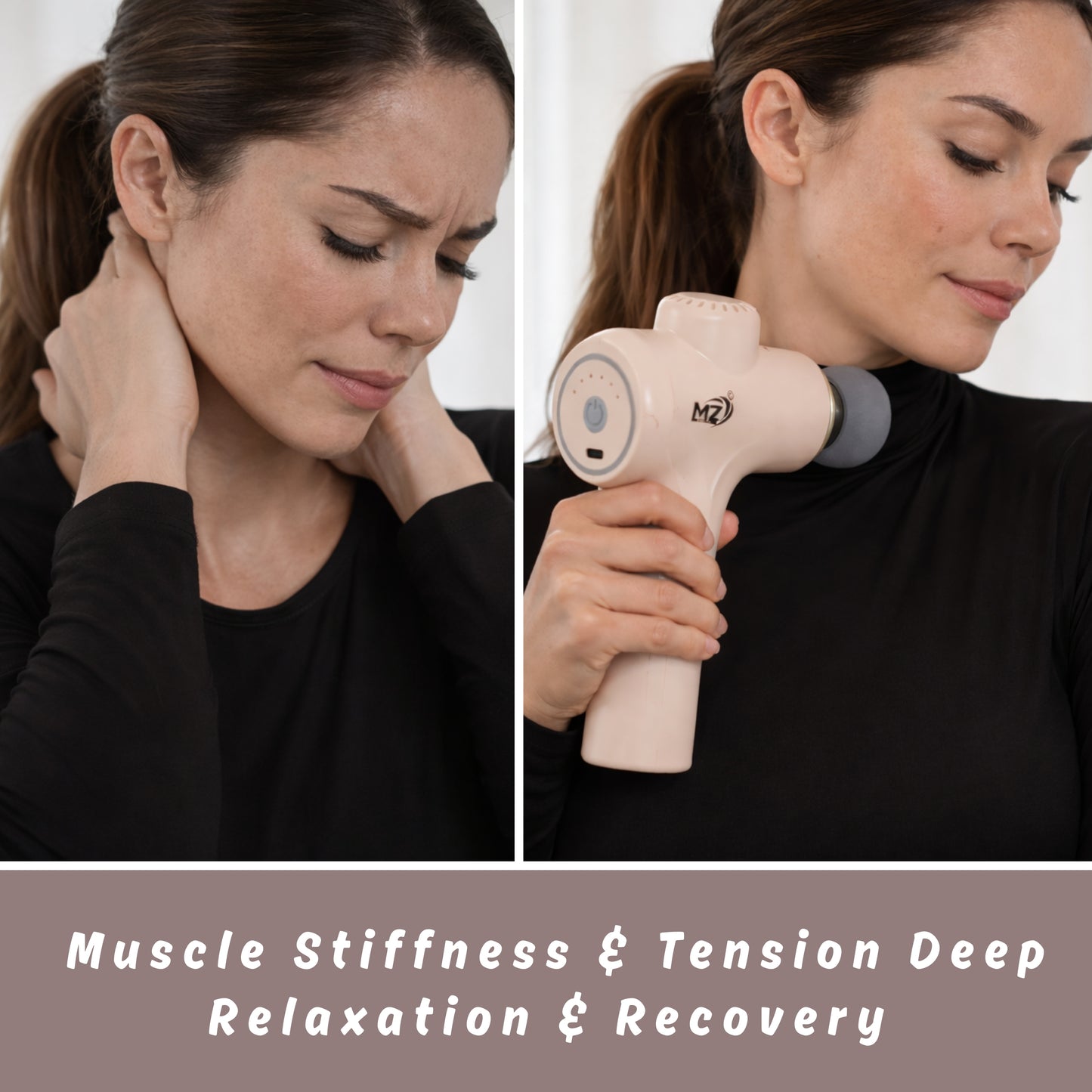 Mz Quality Massage Gun | Body Massager for Pain Relief | Massage Gun for Back Leg & Full Body | 4 Specialized Heads For Full Body Pain Relief