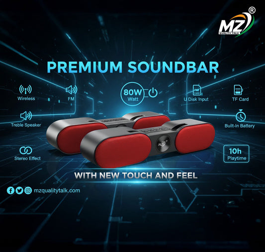 MZ-PRIME BEAT Bluetooth Sound Bar- Immersive Audio, Sleek Design