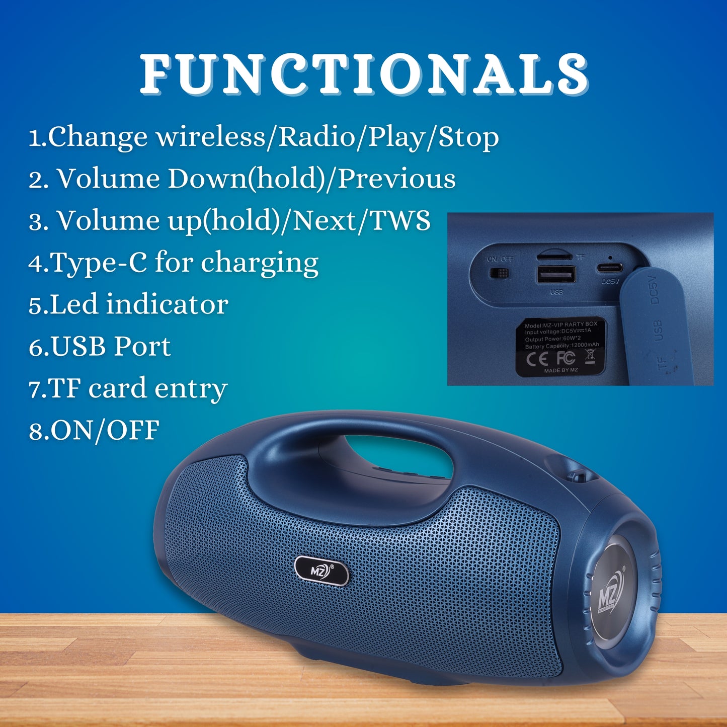 MZ-VIP Party Box Wireless Speaker