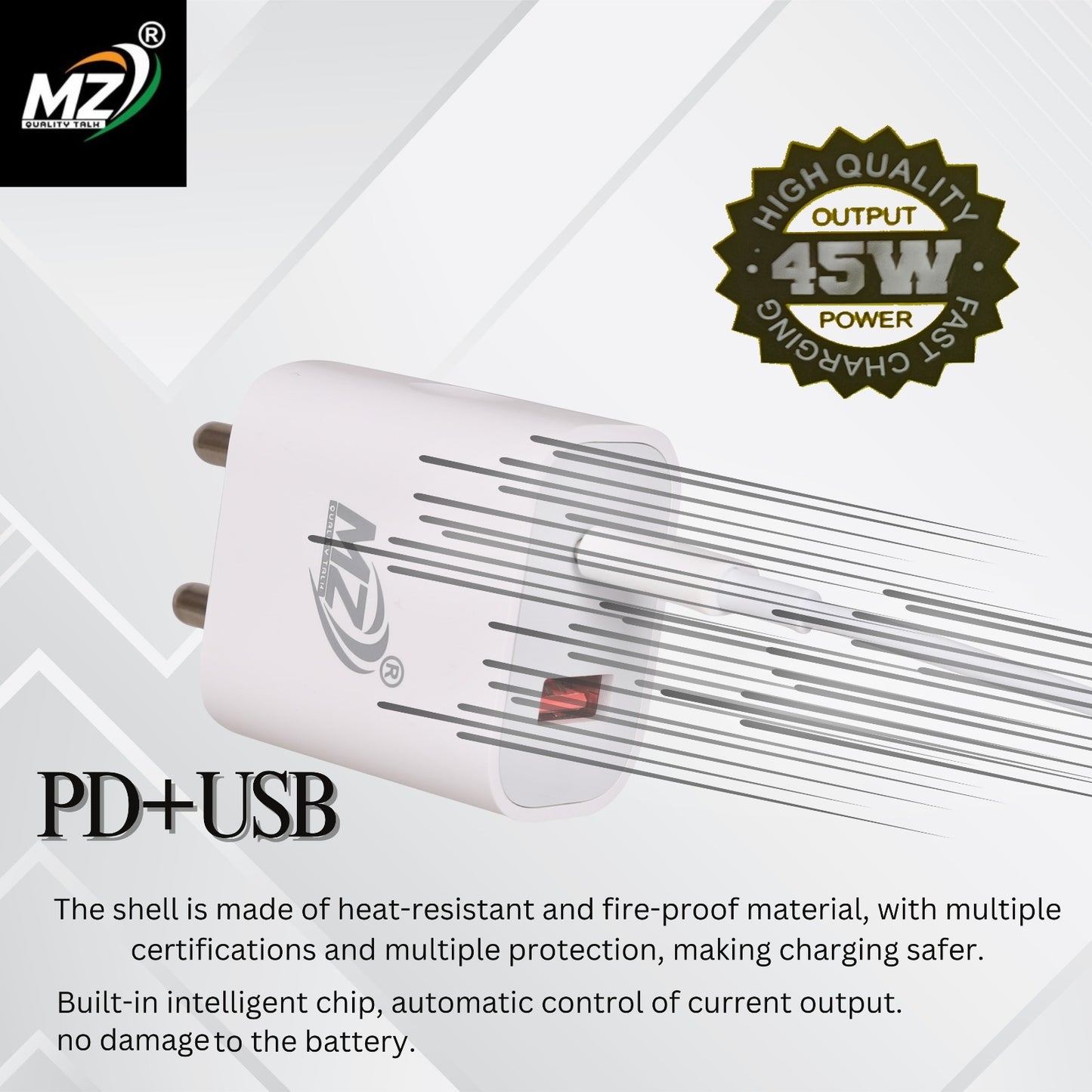 MZ-2-in-1 Fast Charger with Adaptor – Charge Smarter, Anywhere