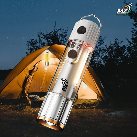 MZ Quality Torch Flashlight Rechargeable LED High Lumens - Super Bright Flash Light with 5 Modes, Waterproof Powerful Lintera for Home, Camping