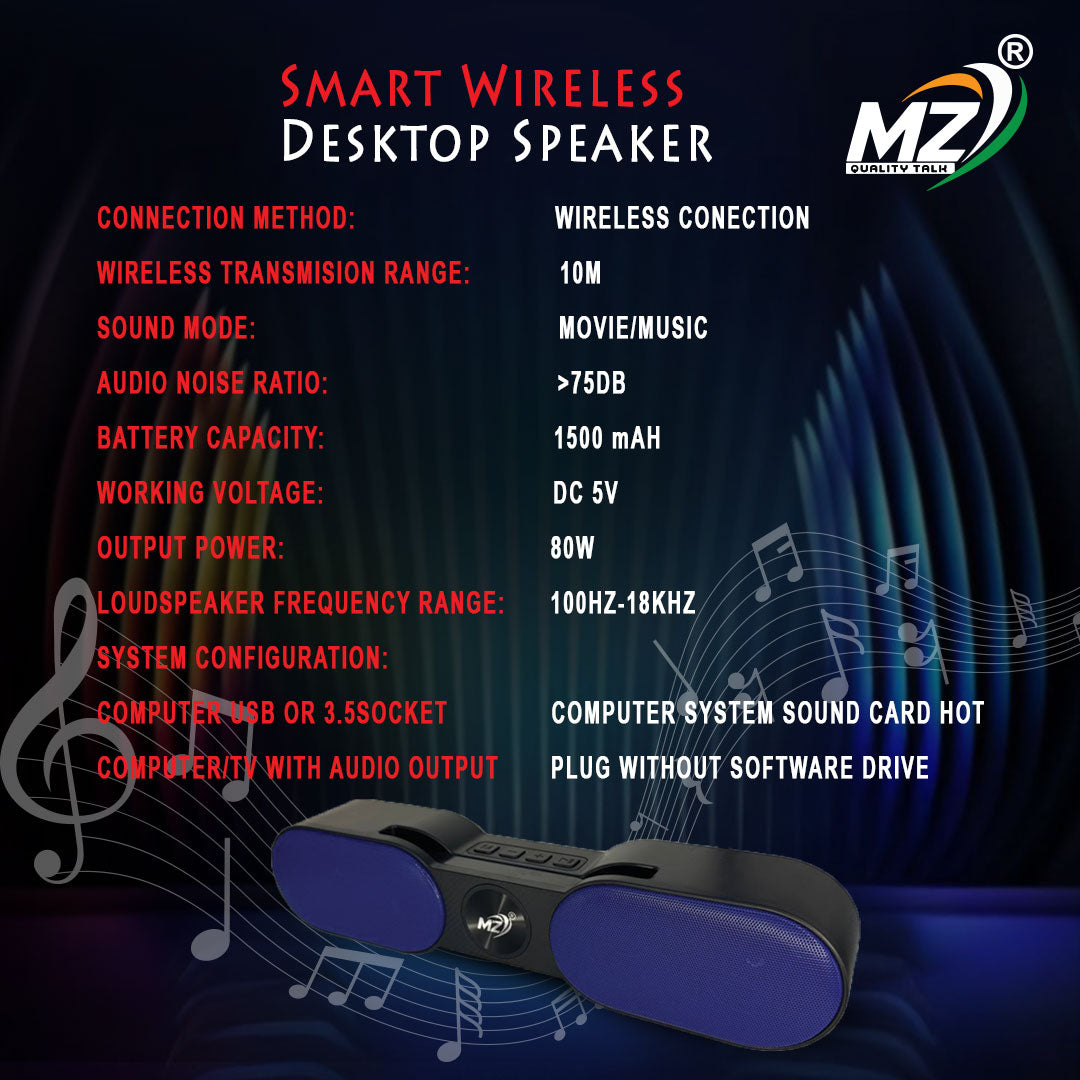 MZ-PRIME BEAT Bluetooth Sound Bar- Immersive Audio, Sleek Design