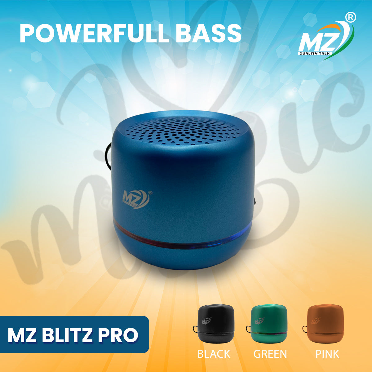 MZ Blitz Pro Stylish & Fun – Compact RGB Bluetooth Speaker